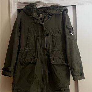 Michael kors Olive Green Hooded Parka Coat
